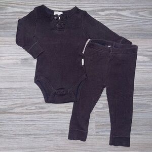 Jamie Kay Baby Boys Two-Piece Outfit 0–3M Gray Long-Sleeve Onesie & Pants